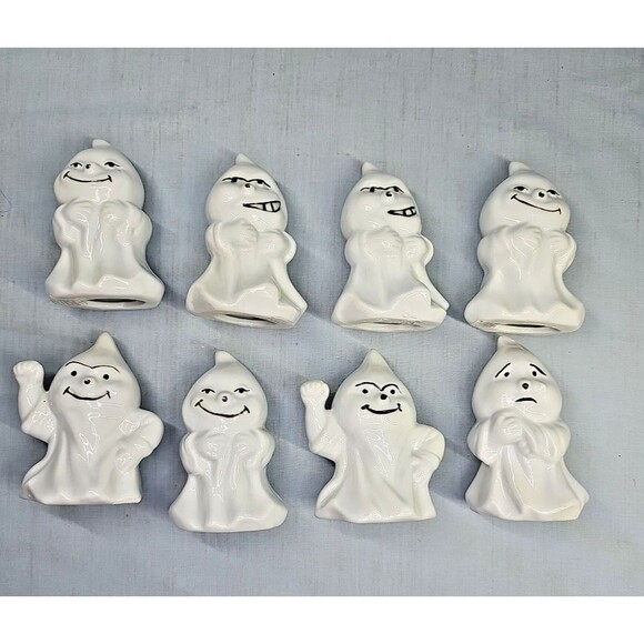 Halloween Ghost Figurines SPOOKY SCARIES Hand Painted/Sculpted Porcelain VTG '92 - Picture 3 of 16